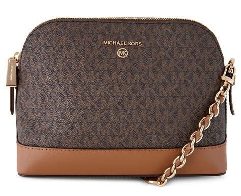 michael kors jet set charm large dome crossbody - brown/acorn|michael kors jet set east.